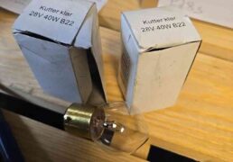 Kutterpære / kompasspære 28V 40W B22 – klar